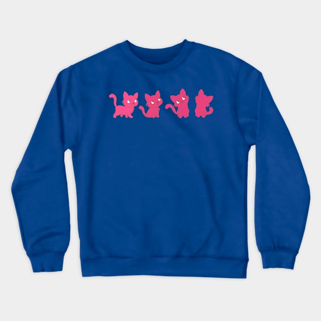 Pink thinking cat Crewneck Sweatshirt by EV Visuals